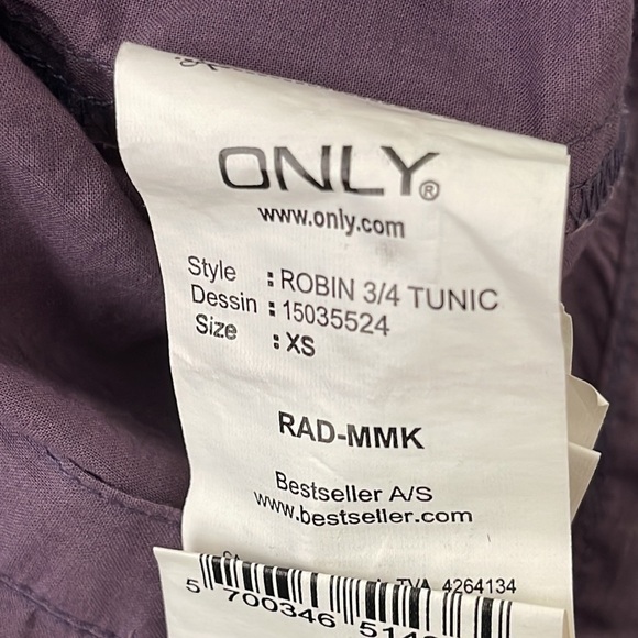 ❤️ ONLY Robin 3/4 tunic Dress Size XS - Picture 5 of 5